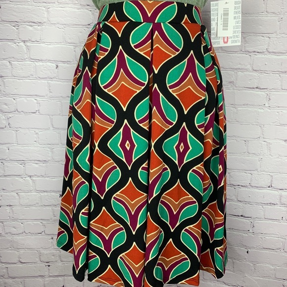 NEW LuLaRoe Madison midi skirt elastic waist hidden pockets high waisted pleated - Picture 1 of 8